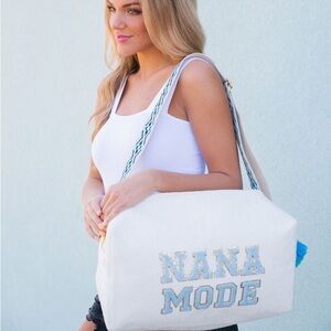 NANA MODE IVORY LARGE TERRY CLOTH BAG